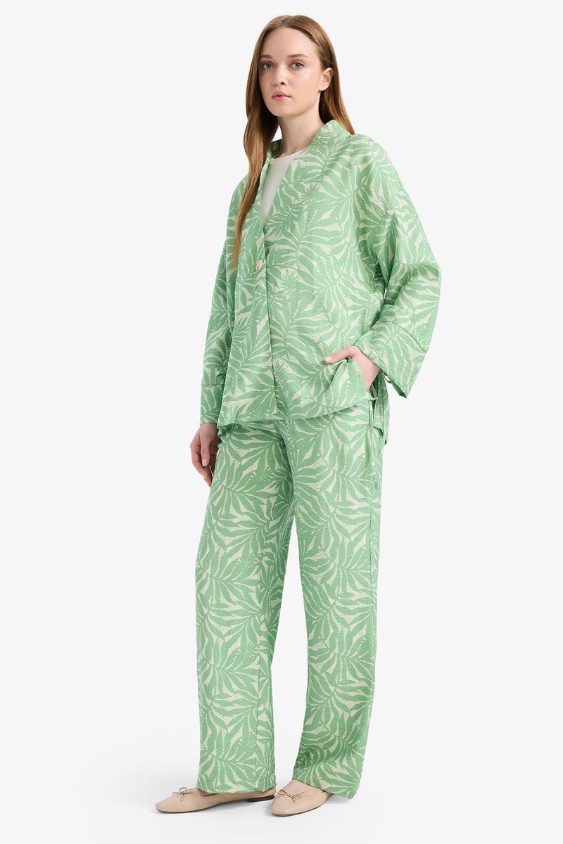 DeFacto Green Woman Relax Fit Printed Long Sleeve Tunic Casual - Image 3